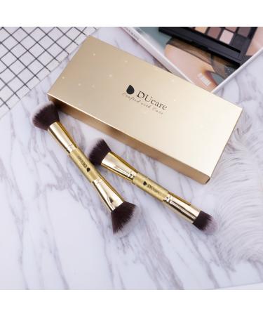 DUcare Duo End Makeup Brushes Set - Foundation, Powder, Contour Tools | Synthetic Cosmetic Brushes 2Pcs D01 - Buy Online on GoSupps.com