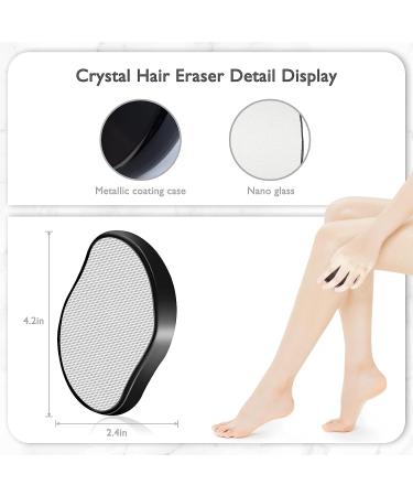 Crystal Hair Eraser - New Upgrade Reusable Hair Remover for Painless Exfoliation - Women and Men - Black - Buy Online on GoSupps.com