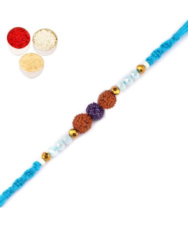 Ghasitaram Gifts Rakhi for Brother Rakhis Online -1907- Rudraksh Rakhi Rakhi Only
