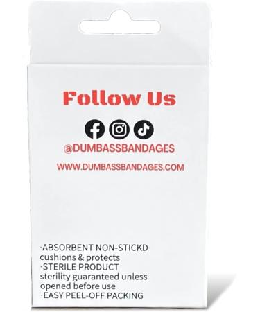 Dumbass Bandages - Funny Insult Adhesive Bandages | Adults First Aid for Scrapes and Cuts | Cool Fathers Day Gift | 20 Count - Buy Online on GoSupps.com