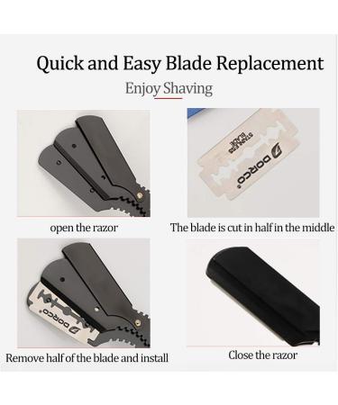 Redwood Handle Straight Edge Razor for Men - Professional Barber Shaving Razor with 10 Stainless Blades - SHLC - Buy Online on GoSupps.com