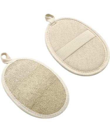 Pinkiou Loofah Exfoliating Back Scrubber 2 Piece Set - Natural Luffa Pad for Deep Body Exfoliation and Cleansing, Ideal for Men & Women Shower and Spa - Buy Online on GoSupps.com