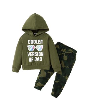 Amissz Baby Boy Clothes Toddler Boys Outfit 1-6T Infant Letter Print Sweatshirt Fashion Long Sleeve Hoodie Tops Pants Set 5-6 Years Camouflage