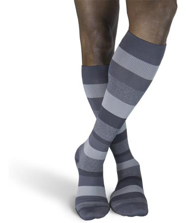 Sigvaris Men's Microfiber Patterns 183 Calf Compression Socks 15-20mmHg - Graphite Argyle (11-14) - Buy Online on GoSupps.com