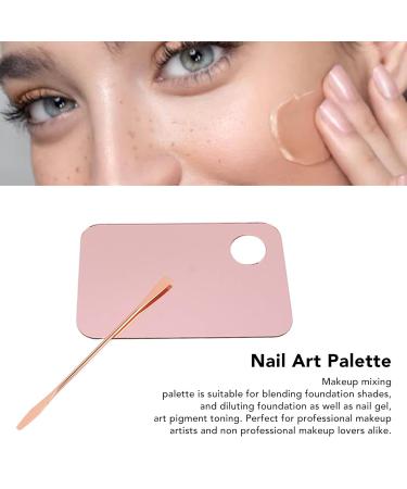 Buy Makeup Palette - Stainless Steel Mixing Plate with Spatula for Nail Art & Cosmetics | International Shipping - Buy Online on GoSupps.com