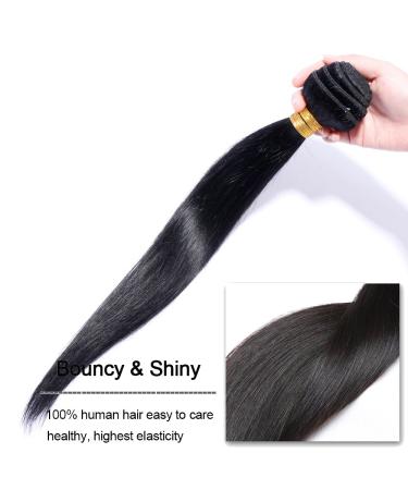 Elailite 7A Virgin Brazilian Human Hair Wefts - Sew-in Hair Bundles Extensions 20 Straight #1B Natural Black - Buy Online on GoSupps.com
