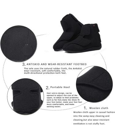 ZJING Adjustable Diabetic Shoes for Men - Warm Fleece, Comfortable & Non-Skid - Black - Size 9.5 - Buy Online on GoSupps.com