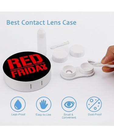 R.E.D Remember Everyone Deployed Red Friday Contact Lens Travel Kit - Portable Cute Box with Mirror for Outdoor Use - Buy Online on GoSupps.com