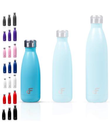 Day 1 Fitness Stainless Steel Water Bottle Narrow Mouth with Screw Lid (12, 17, or 25 oz) - 3 Size and 8 Color Options - Vacuum Insulated, Double Wall, Powder Coated Sweat Proof Thermos A) 1 pack - 12 oz. G) Teal