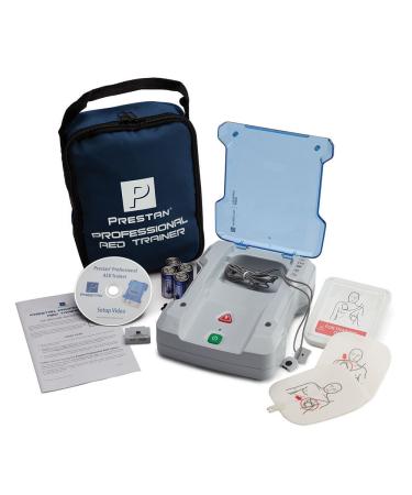 Reliance Medical PRESTAN English/Spanish AED Trainer Clear Confident Voice Instructions Volume Control Language Button. Pre-Connected Pad. Easy application And Removal Due To The Foam Structure single