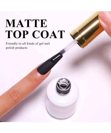 Imtiti Matte Gel Top Coat 15ML No Wipe Matte Top Coat Gel Nail Polish Matte Finish Long Lasting Soak Off UV Led for Gel Nail Polish Salon Quality Nail Manicure - Buy Online on GoSupps.com