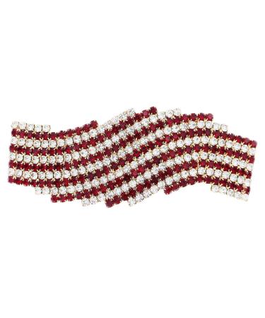 minkissy Rhinestone Hairpin Metal Hair Clips for Women Red Rhinestone Hair Clips Hair Barrettes for Women Bridal Accessories Aesthetic Hair Accessories Bride Rhinestones Exotic Wedding