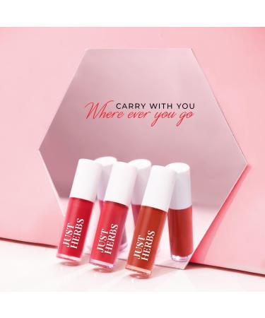 Jus t Herb.s Ayurvedic Liquid Lipstick Kit - Set of 5 Long Lasting Hydrating & Lightweight Paraben & Silicon Free Shades (Brights & Pinks) - International Shipping Available - Buy Online on GoSupps.com