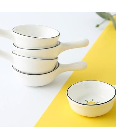 Fruit Bowl Snack Containers Ceramic Dipping Bowl with Handle Sushi Dipping Bowl Multifunctional Serving Plate for Soy Sauce Ketchup and Seasonings Breakfast Bowls (Color : A) (A) - Buy Online on GoSupps.com