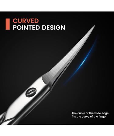 Bezox Curved Nail Skin Scissors - Precision Stainless Steel Manicure Tool for Tidy Care | Professional Nail Shaving Scissors for Women - Buy Online on GoSupps.com