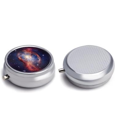 Portable 3 Compartment Pill Box - Travel Organizer with Galaxy Print | Small Medicine Case for Purse & Pocket - Buy Online on GoSupps.com