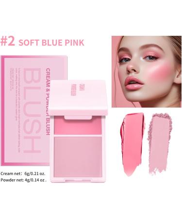 CHAKAE 2 in 1 Cream and Powder Blush Palette Compact Makeup for Long Lasting Natural Color and Smooth Application - Buy Online on GoSupps.com