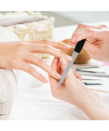 4pack Metal Nail Files Professional Nail Files with Anti Slip Handle for Natural Nails Double Sided Sapphire Grit for Shaping Styling Gel and Acrylic Nails Nails Accessories Tools for Home Salon - Buy Online on GoSupps.com