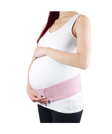 Bracoo Maternity Belt & Post Partum Waist Binder - Adjustable Belly Band for Pregnancy - Relieve Tired Muscles Support for Prenatal and Postpartum Comfort MS61 Pink One Size