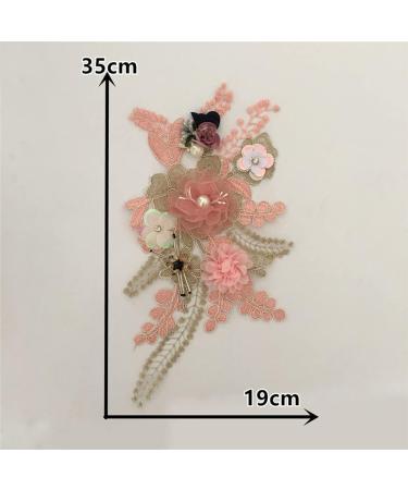 3D Beaded Pearl Flower Lace Applique | Floral Embroidered Patch for Wedding Dress | Handmade Sewing Tool - Buy Online on GoSupps.com