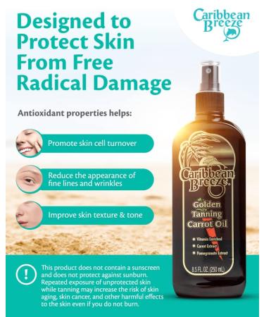 Caribbean Breeze Ultimate Carrot Tanning Oil Spray with Coconut Oil & Aloe Extracts - 8.5 oz - Buy Online on GoSupps.com