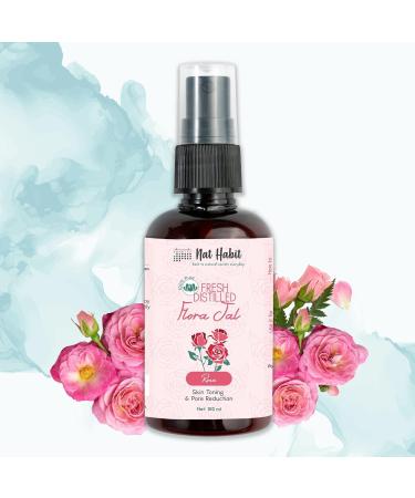 NAT Habit 100% Pure Gulab Jal - Rose Water - Toner Face-Mist Astringent & Face Spray - Ayurvedic Steam-Distilled for Oil-Control Skin Hydration (Pack of 1 100 ml) - Buy Online on GoSupps.com