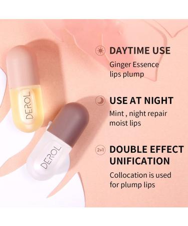 DEROL Lip Plumper Set - Natural Plumping & Moisturizing Serum for Increased Lip Elasticity - 2PCS - Buy Online on GoSupps.com