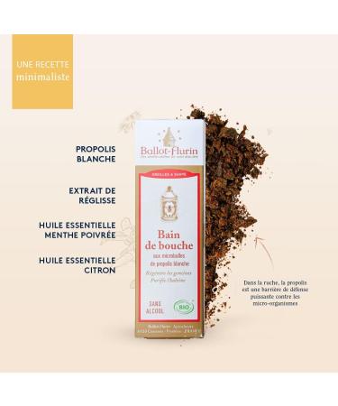 Ballot-Flurin - Bain de Bouche ultra-naturel la propolis BIO - R g n re les gencives & Purifie l haleine - Sans rin age - Flacon pompe auto-moussant - Fabriqu en France - Certifi Cosm bio - 50 ml - Buy Online on GoSupps.com