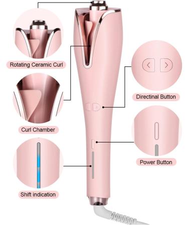 Auto Hair Curler Automatic Curling Wand with 4 Temp Control Curling Iron with 1.1" Large Rotating Ceramic Barrel Fast Heating & Auto Shut Off One Size Pink OneSize Pink - Buy Online on GoSupps.com