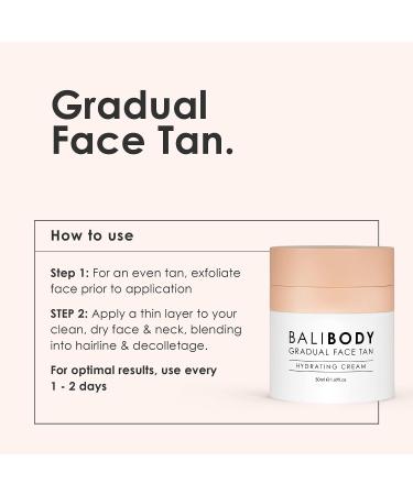 BALI BODY Gradual Face Tan Hydrating Cream | Whipped Self Tanning Lotion | Natural DHA Self Tanner with Shea Butter and Nourishing Oils | Anti-Aging Vegan Formula | 50ml - Buy Online on GoSupps.com
