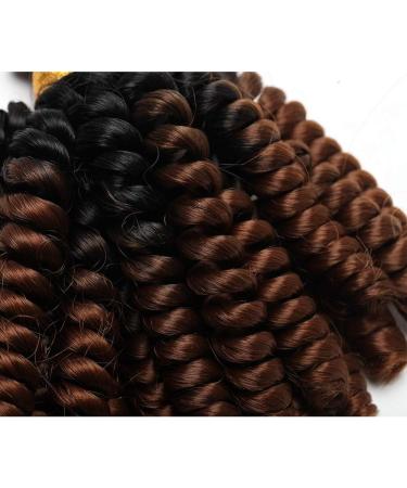 6" Crochet Braiding Hair Extensions Synthetic Twist Two Ombre Short Marley Bob Deep Wavy Curly Hairpieces For Women - Black to Red Brown - Buy Online on GoSupps.com