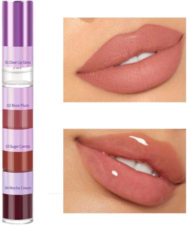  G n rique Lip gloss set 4 shimmering colored glosses for women velvety lip tints for a plumping glossy look non-sticky lip gloss for women - Buy Online on GoSupps.com
