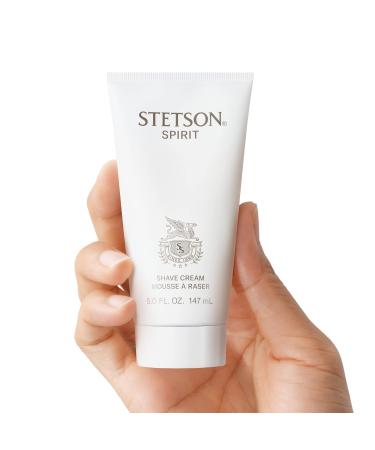 Stetson Spirit Shaving Cream for Men - 5 Fl Oz | Woody Earthy Spicy Aroma - Sandalwood Spices & Leather Fragrance - Buy Online on GoSupps.com