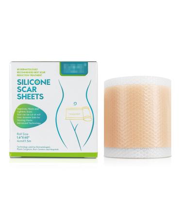 Silicone Scar Film - (1.6 x60 roll -4cm * 1.5m) Silicone Scar Tape roll Scar Silicone Strip Professional Scar Removal Film for cesarean Section Surgery Burns Keloid etc
