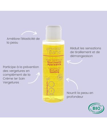 T ane - Huile anti-vergetures naturelle et certifi e BIO grossesse et allaitement - pr vient les vergetures am liore l' lasticit de la peau soulage et nourrit la peau - Flacon de 100 ml - Buy Online on GoSupps.com