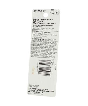 Covergirl Perfect Point Plus Eye Pencil 215 Grey Khaki - 0.008 oz | Smooth, Long-Lasting Eyeliner - Buy Online on GoSupps.com