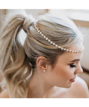 Asphire Vintage Crystal Headband with Side Combs Sparkling Rhinestone Head Chain Iced Out Hair Vine Prom Party Festival Hair Accessories for Women  Silver