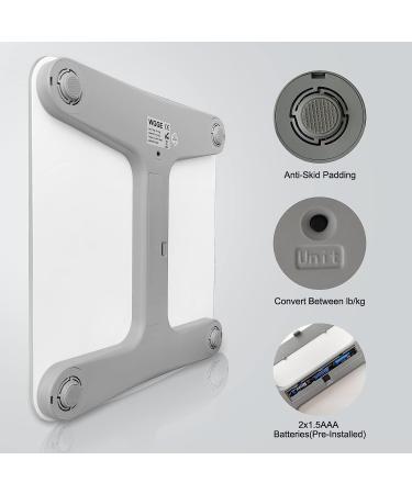 WGGE Bluetooth Body Fat Scale Smart Digital Bathroom Weight Scale with BMI & Body Composition Analyzer - Max 400 Pounds - Buy Online on GoSupps.com
