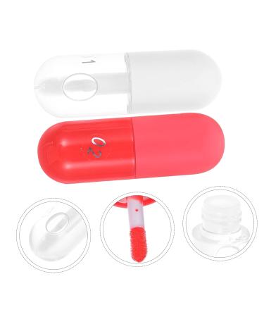 Beatifufu 2pcs Lip Plumper Gloss Duo - Moisturizing & Plumping Lip Care Set, Rosy Transparent - 5.3x1.8x1.8cm - Buy Online on GoSupps.com