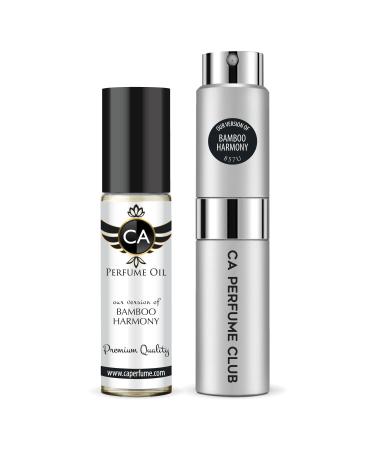 CA Perfume Duo Impression of Bamboo Harmony For Women & Men Sprayer + Body Oil Roll-On Bottles 0.27 Fl Oz+0.33 Fl Oz