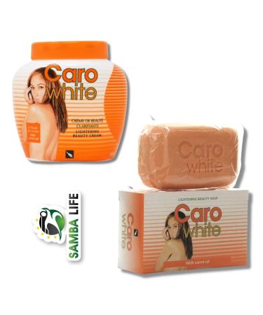 Samba Life Caro White Combo. Includes Caro White Skin Tone Soap 7oz Bundled with Caro White Cream Jar 16.9oz