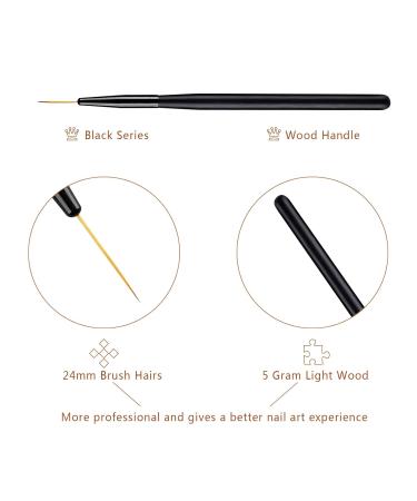 Professional Nail Art Brush Set - 6 Piece Extra Long Nail Polish Liner Pens (6/9/12/15/18/24mm) for Acrylic & UV Gel Designs - Buy Online on GoSupps.com