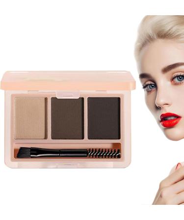 Eyebrow Powder Kit with Brush | Cosmetics Makeup Kit - Eyebrow Powder Sculpting Kit with Built-in and Brush Long-Lasting Brow Beauty Waterproof Compact Eyebrow Shaper Set for Women Coffee Brown - Buy Online on GoSupps.com