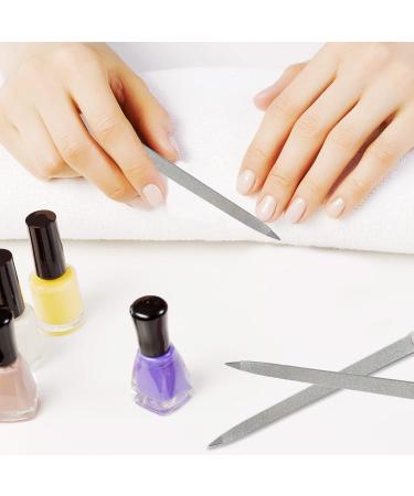 AOVNA 3 Pieces Diamond Nail File Stainless Steel Buffer Fingernails Toenails Manicure Files Double Side Long Handle Nail File 3 Sizes - Buy Online on GoSupps.com