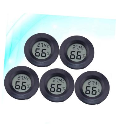 POPETPOP 5pc Mini Digital Reptichip Celsius Meter Round Humidity Temperature Gauge Hygrometer Indoor Humidity Reptile Pet Temperature Meter Celsuis Glass Moisturizer Electronic Black 4.5X1.5CM - Buy Online on GoSupps.com