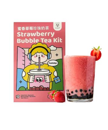Tokimeki Bubble Tea Kit 255g |Simply prepare at home |Enjoy hot or cold perfect for relaxing + Heartforcards shipping protection (Strawberry)