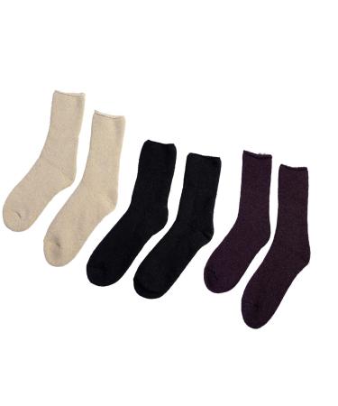BIHIKI Diabetic Socks for Winter and Cold Season Thick Seamless Toe Socks for Men Women Loose and Non-Binding 3 Pairs 1-1.5 Mix 2