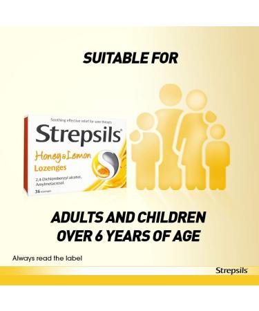 Strepsils Honey & Lemon Lozenges 36 Lozenges - Buy Online on GoSupps.com