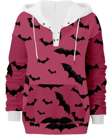 Shop Creoqiji Women's Black Sweater | Fashionable Long-Sleeved Hooded Style with Button & Cord Tie - Hot Pink Options Available - Buy Online on GoSupps.com