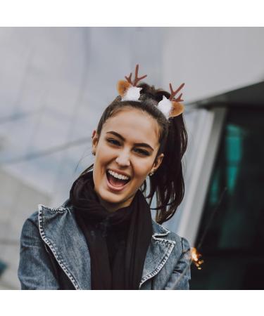 4 Pairs Antler Hair Clips Reindeer Hair Clips Christmas Reindeer Antlers Hair Clips Cute Reindeer Hair Barrettes for Women and Girls - Buy Online on GoSupps.com